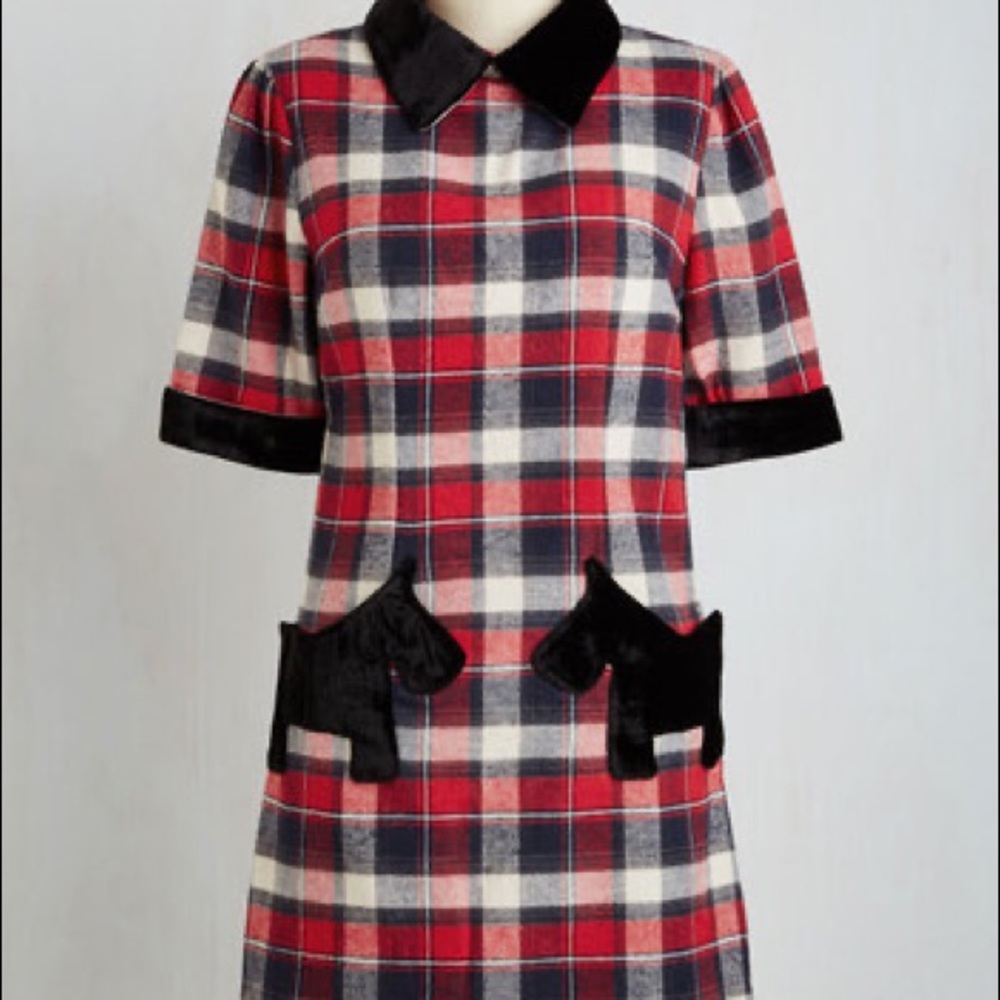 Plaid dress with dog pockets